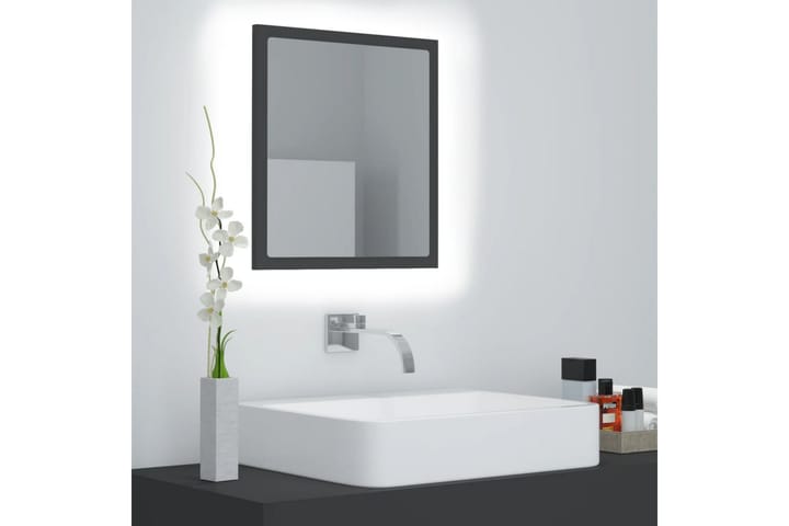 LED-kylpyhuonepeili harmaa 40x8,5x37 cm lastulevy - Kylpyhuoneen peilit - Peili - Kylpyhuonepeili valaistuksella
