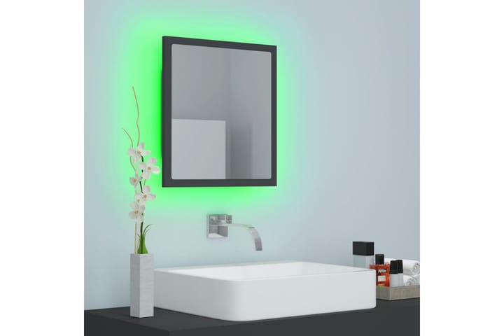 LED-kylpyhuonepeili harmaa 40x8,5x37 cm lastulevy - Peili - Kylpyhuoneen peilit - Kylpyhuonepeili valaistuksella