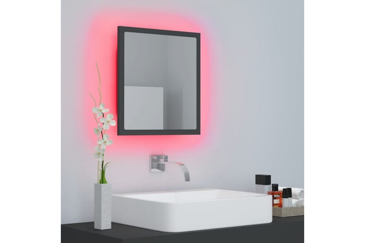 LED-kylpyhuonepeili harmaa 40x8,5x37 cm lastulevy - Peili - Kylpyhuoneen peilit - Kylpyhuonepeili valaistuksella