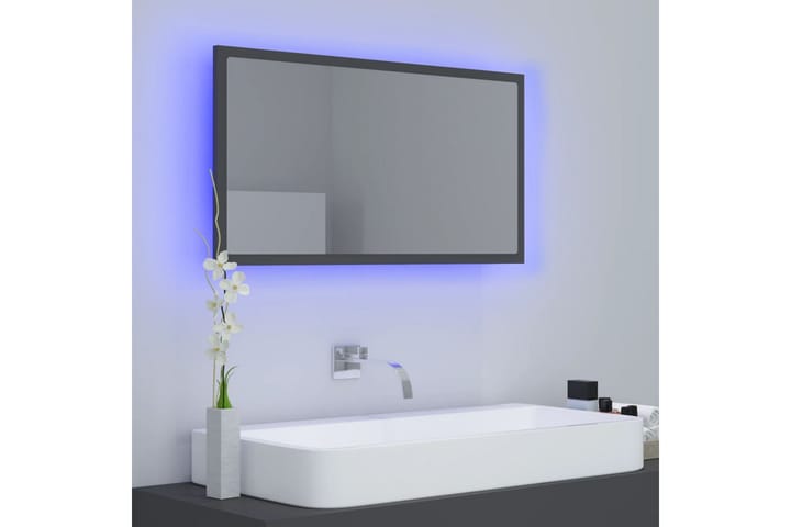 LED-kylpyhuonepeili harmaa 80x8,5x37 cm lastulevy - Harmaa - Kylpyhuoneen peilit - Peili - Kylpyhuonepeili valaistuksella