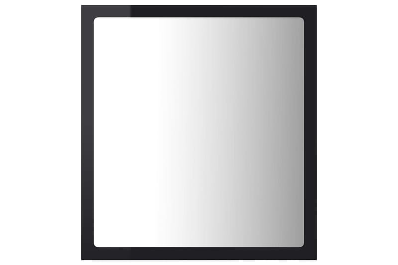 LED-kylpyhuonepeili korkeakiilto musta 40x8,5x37 cm - Sisustustuotteet - Peili