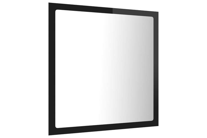 LED-kylpyhuonepeili korkeakiilto musta 40x8,5x37 cm - Sisustustuotteet - Peili