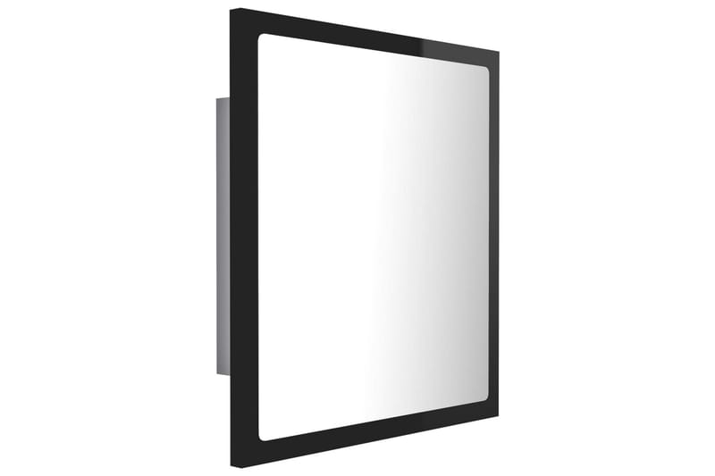 LED-kylpyhuonepeili korkeakiilto musta 40x8,5x37 cm - Sisustustuotteet - Peili