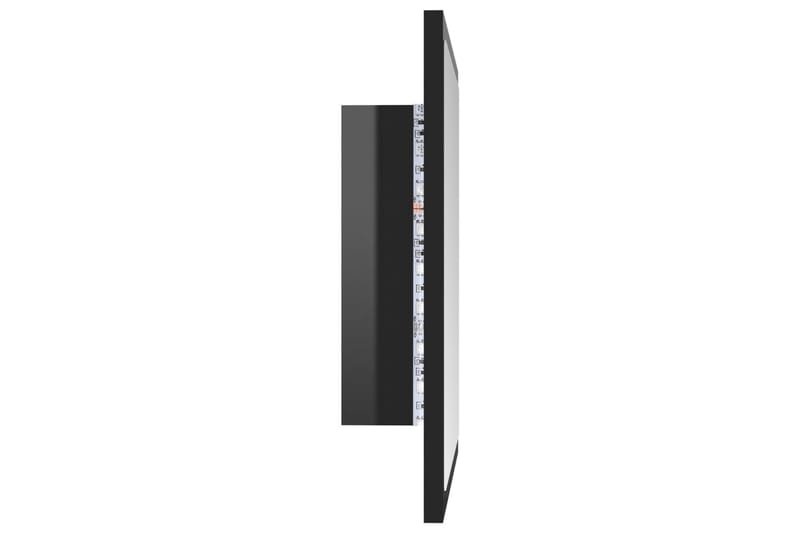 LED-kylpyhuonepeili korkeakiilto musta 40x8,5x37 cm - Sisustustuotteet - Peili