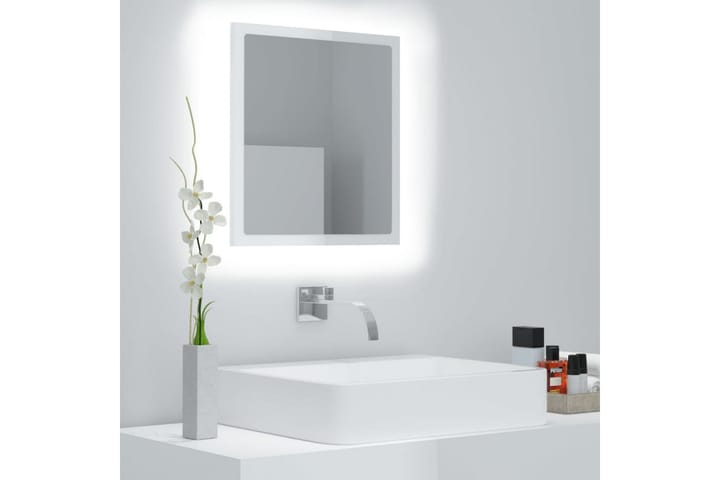 LED-kylpyhuonepeili korkeakiilto valk. 40x8,5x37 cm - Peili - Kylpyhuoneen peilit - Kylpyhuonepeili valaistuksella