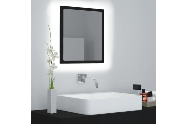 LED-kylpyhuonepeili musta 40x8,5x37 cm lastulevy - Kylpyhuoneen peilit - Peili - Kylpyhuonepeili valaistuksella