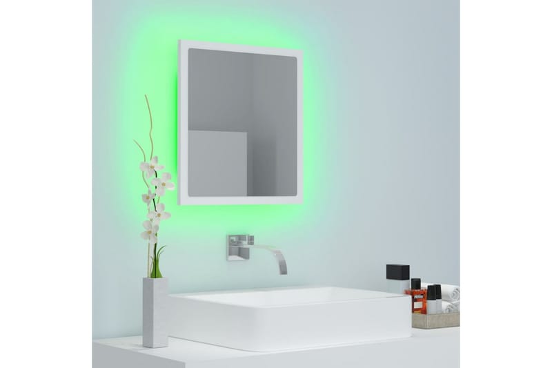 LED-kylpyhuonepeili valkoinen 40x8,5x37 cm lastulevy - Sisustustuotteet - Peili
