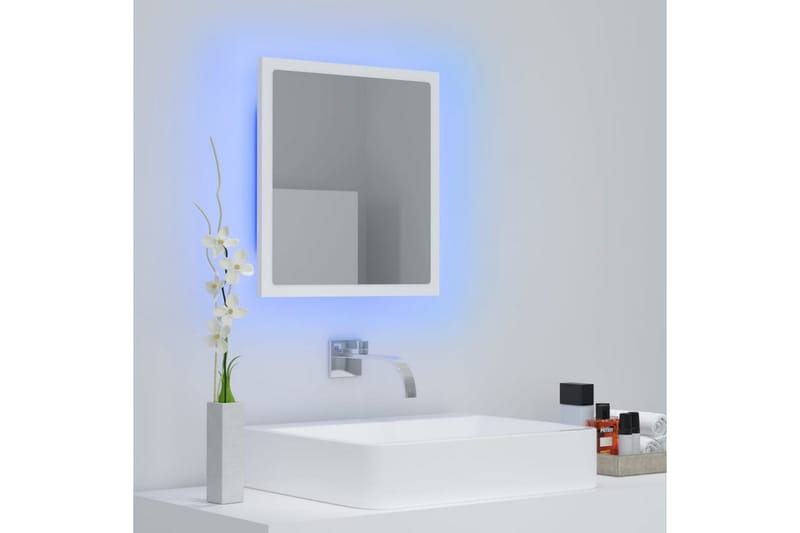 LED-kylpyhuonepeili valkoinen 40x8,5x37 cm lastulevy - Sisustustuotteet - Peili