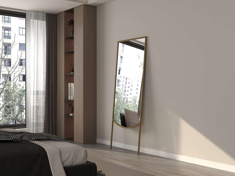 Linor lattiapeili 70x180 cm - Kulta - Sisustustuotteet - Peili - Lattiapeili