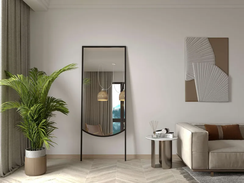 Linor lattiapeili 70x180 cm - Musta - Sisustustuotteet - Peili - Lattiapeili