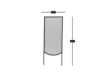 Linor lattiapeili 70x180 cm - Musta - Sisustustuotteet - Peili - Lattiapeili