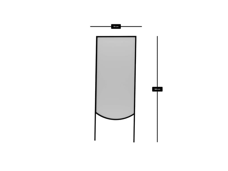 Linor lattiapeili 70x180 cm - Musta - Sisustustuotteet - Peili - Lattiapeili