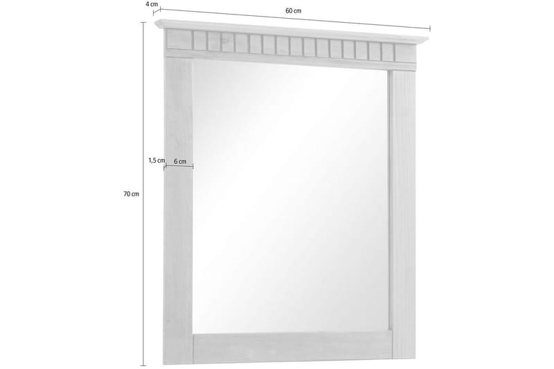 Lisa Seinälle ripustettava Peili Suorakaiteen muotoinen 60x70 cm - Valkoinen - Sisustustuotteet - Peili