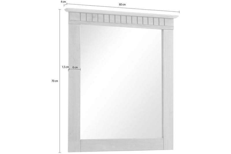 Lisa Seinälle ripustettava Peili Suorakaiteen muotoinen 60x70 cm - Valkoinen - Sisustustuotteet - Peili