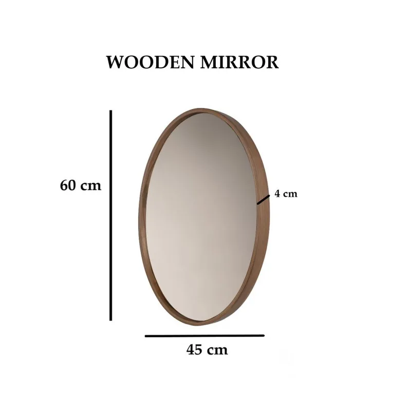 Lorys seinäkiinnitteinen peili Ovaali 45 cm - Ruskea/Valkoinen - Sisustustuotteet - Peili