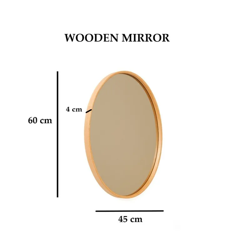 Lorys seinäkiinnitteinen peili Ovaali 45 cm - Ruskea - Sisustustuotteet - Peili