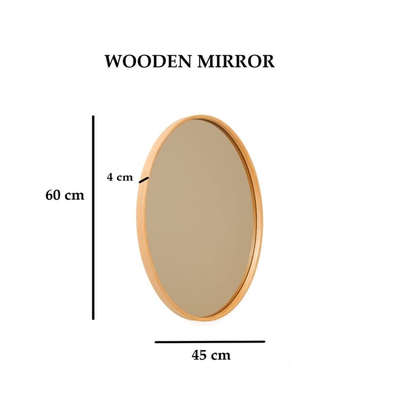 Lorys seinäkiinnitteinen peili Ovaali 45 cm - Ruskea - Sisustustuotteet - Peili