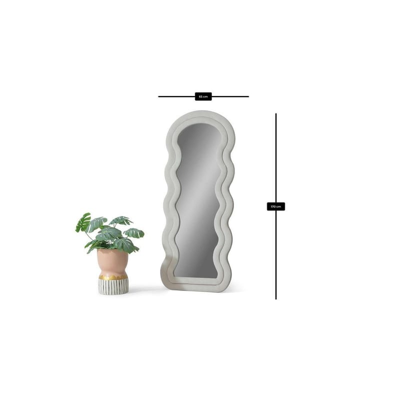 Mijara Lattiapeili 65 x 170 cm - Kermanvalkoinen - Sisustustuotteet - Peili - Lattiapeili