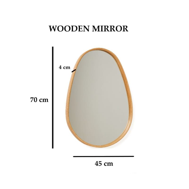 Mirrel seinäkiinnitteinen peili 45 cm - Ruskea - Sisustustuotteet - Peili