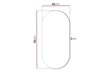 Monfort Seinälle Ripustettava Peili Soikea 45x90 cm - Ruskea - Sisustustuotteet - Peili