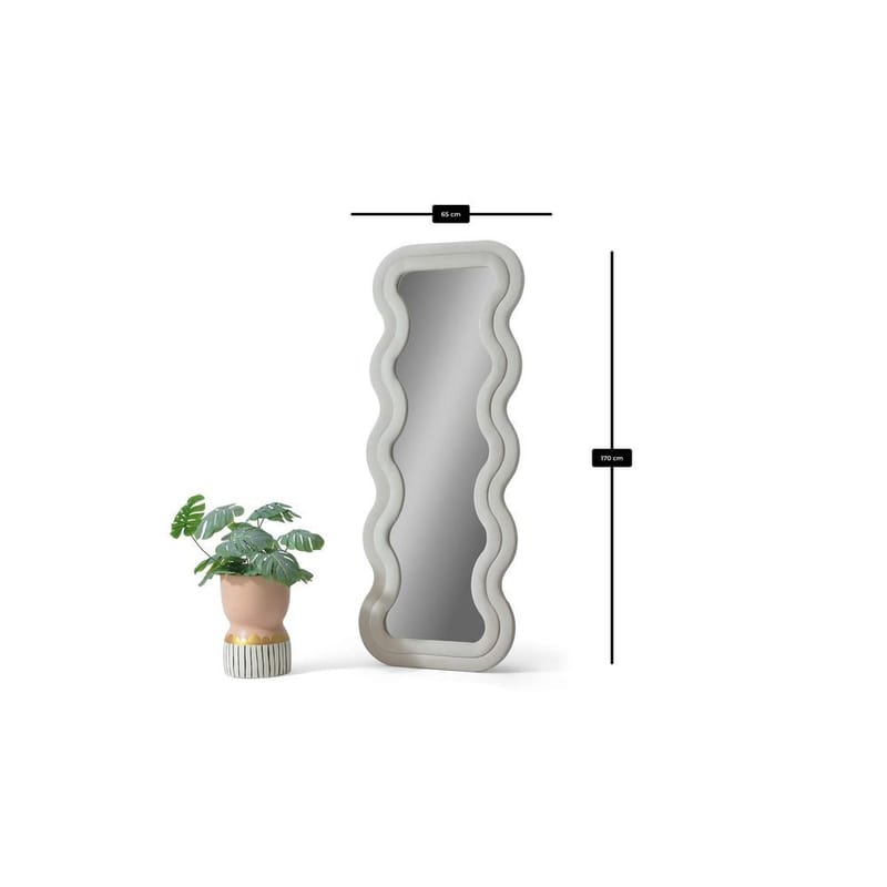 Muli Lattiapeili 65 x 170 cm - Kermanvalkoinen - Sisustustuotteet - Peili - Lattiapeili