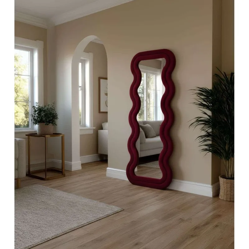 Muli Lattiapeili 65 x 170 cm - Viininpunainen - Sisustustuotteet - Peili - Lattiapeili