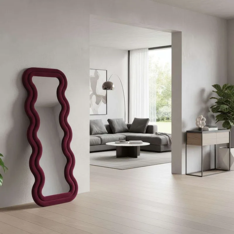 Muli Lattiapeili 65 x 170 cm - Viininpunainen - Sisustustuotteet - Peili - Lattiapeili