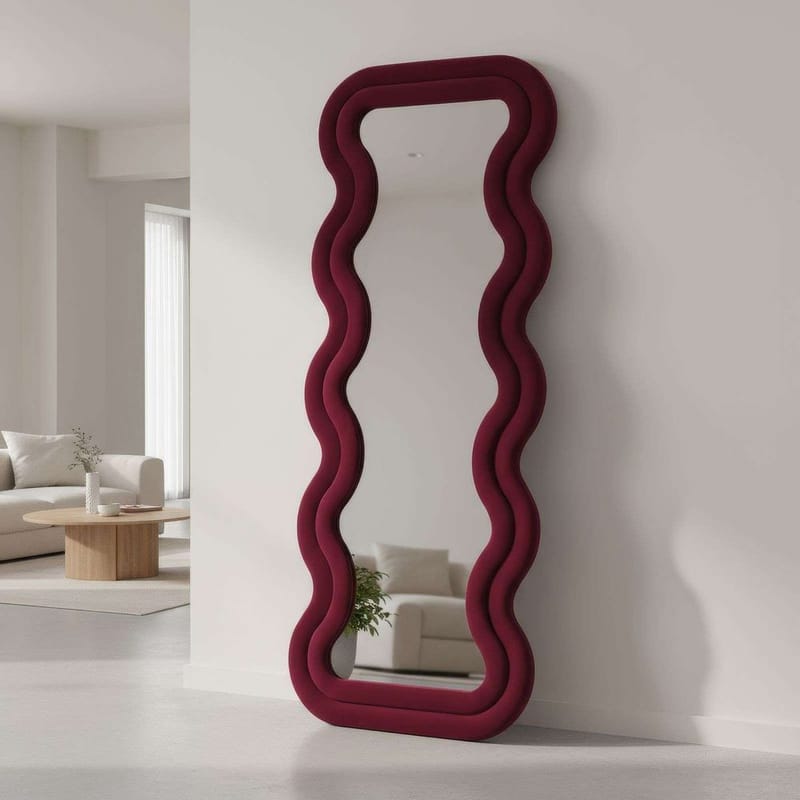 Muli Lattiapeili 65 x 170 cm - Viininpunainen - Sisustustuotteet - Peili - Lattiapeili