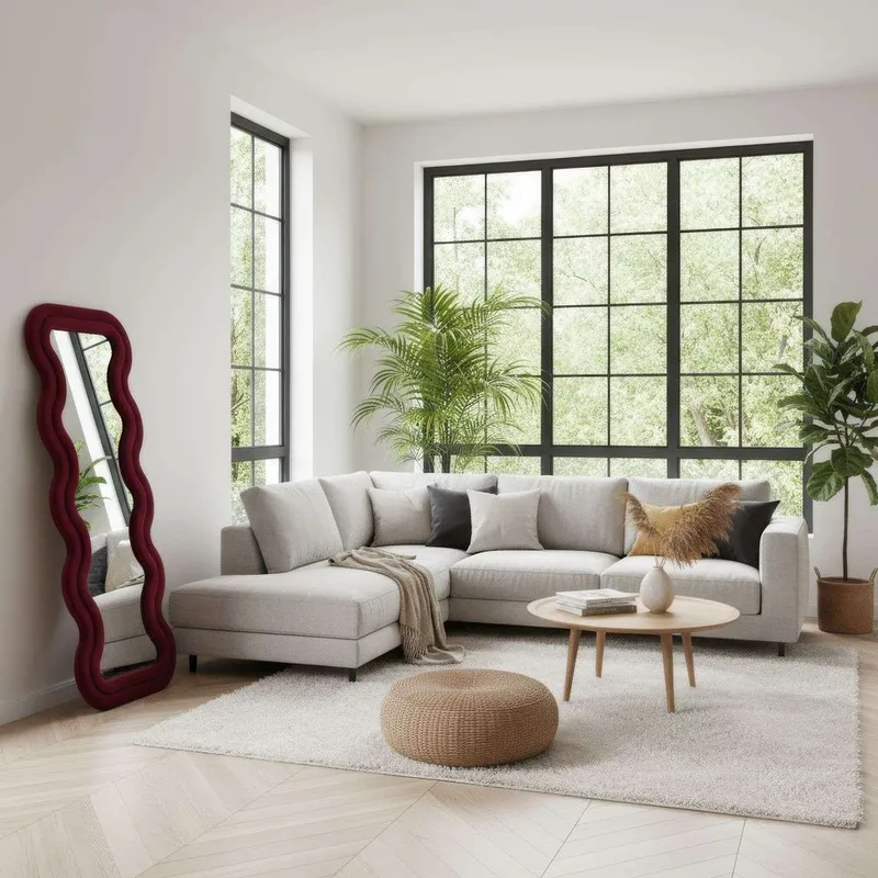 Muli Lattiapeili 65 x 170 cm - Viininpunainen - Sisustustuotteet - Peili - Lattiapeili