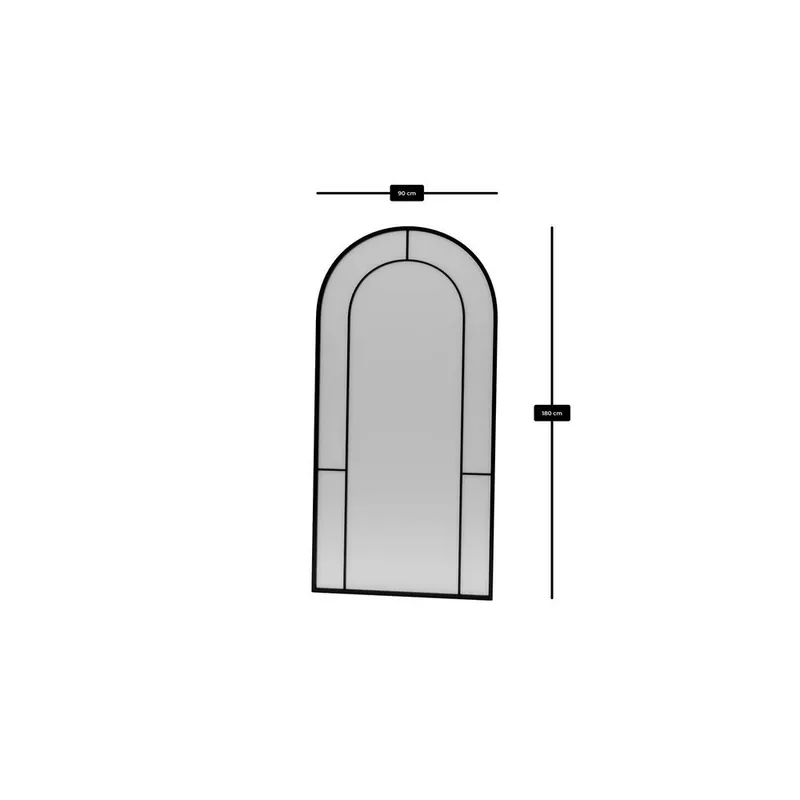 Navricon Lattiapeili 90 x 180 cm - Musta - Sisustustuotteet - Peili - Lattiapeili