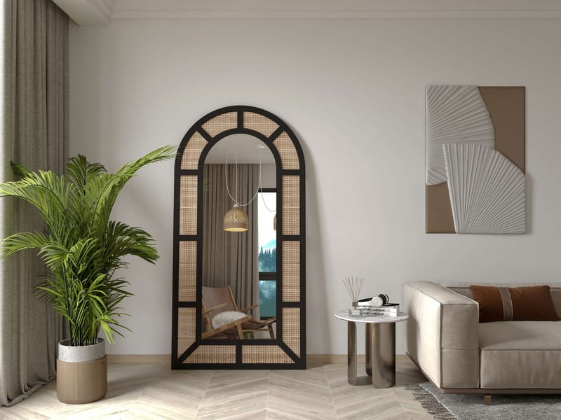 Norvi lattiapeili 90x180 cm - Musta - Sisustustuotteet - Peili - Lattiapeili