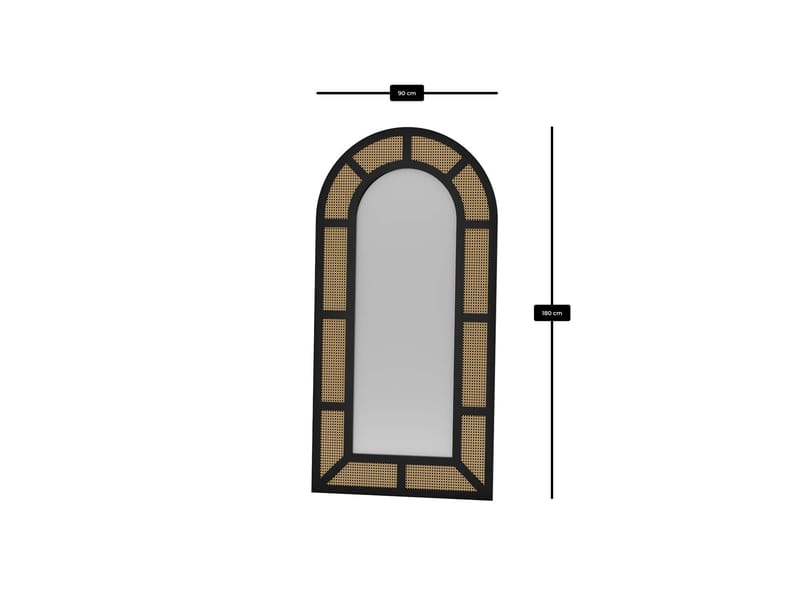 Norvi lattiapeili 90x180 cm - Musta - Sisustustuotteet - Peili - Lattiapeili