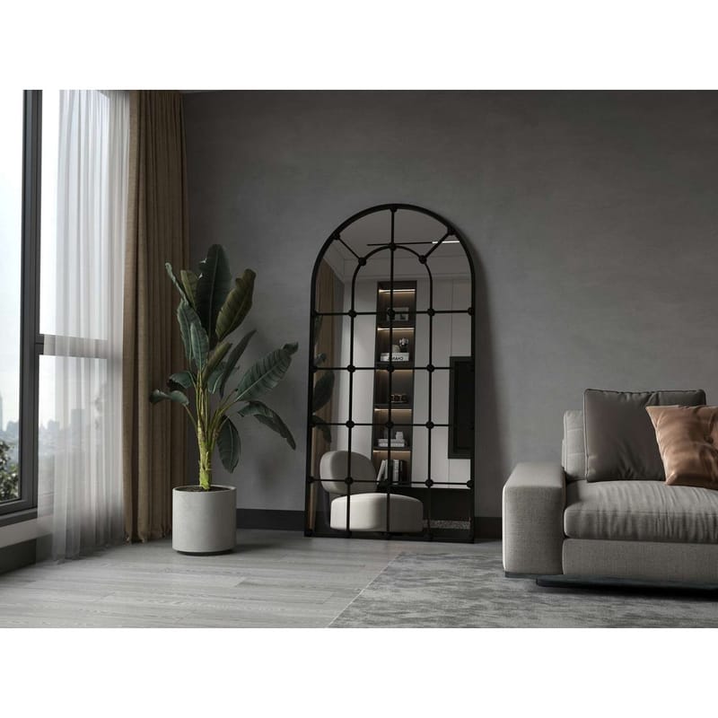 Omari Lattiapeili 90 x 180 cm - Musta - Sisustustuotteet - Peili - Lattiapeili