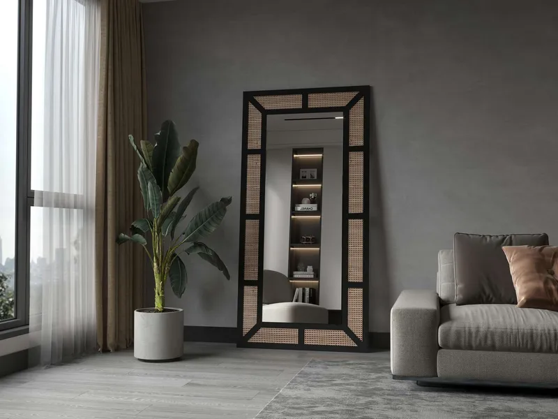 Omber lattiapeili 90x180 cm - Musta - Sisustustuotteet - Peili - Lattiapeili