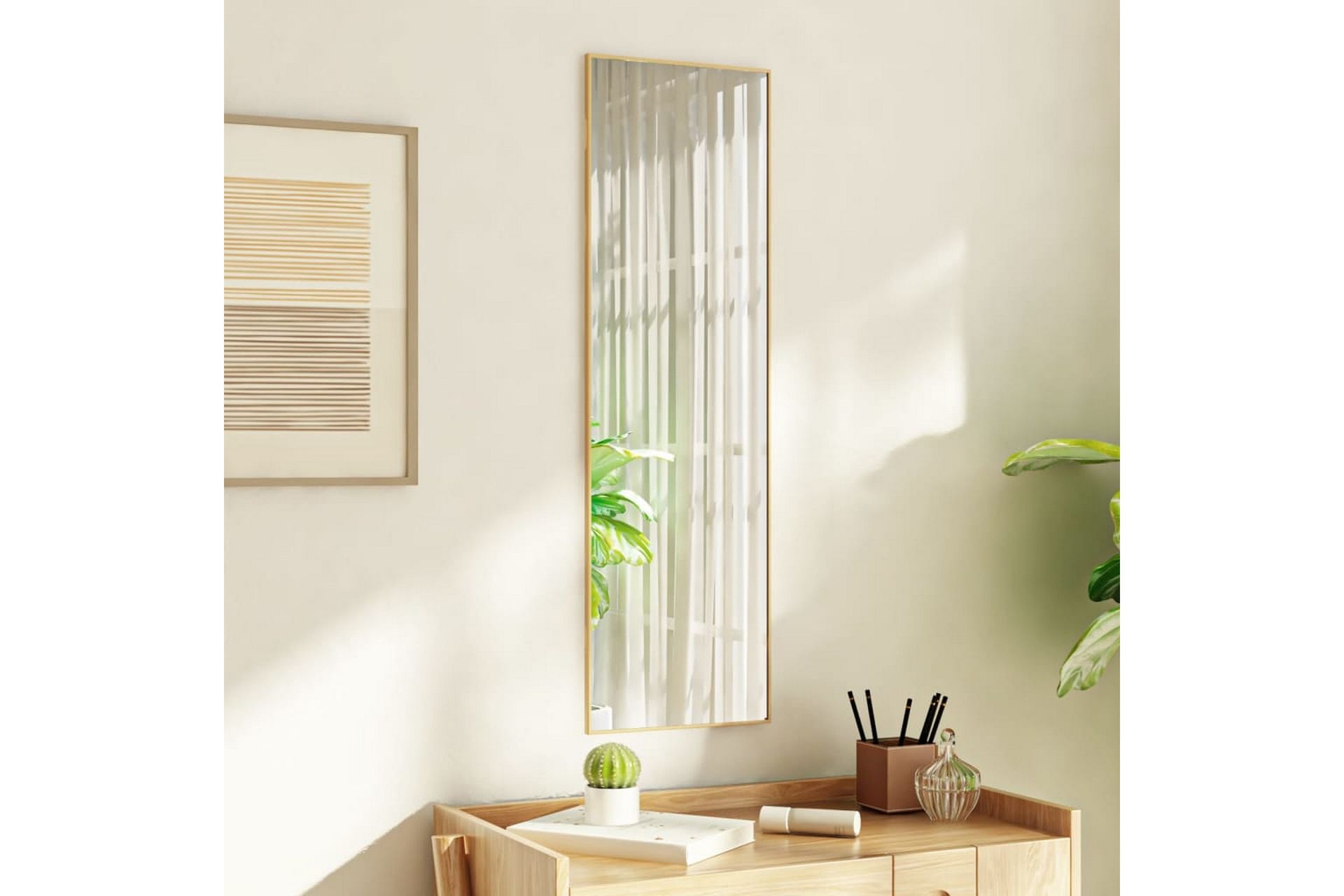 Ovipeili kulta 30x100 cm lasi ja alumiini - Kulta - Sisustustuotteet - Peili