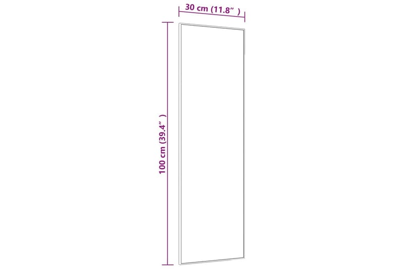 Ovipeili kulta 30x100 cm lasi ja alumiini - Kulta - Sisustustuotteet - Peili