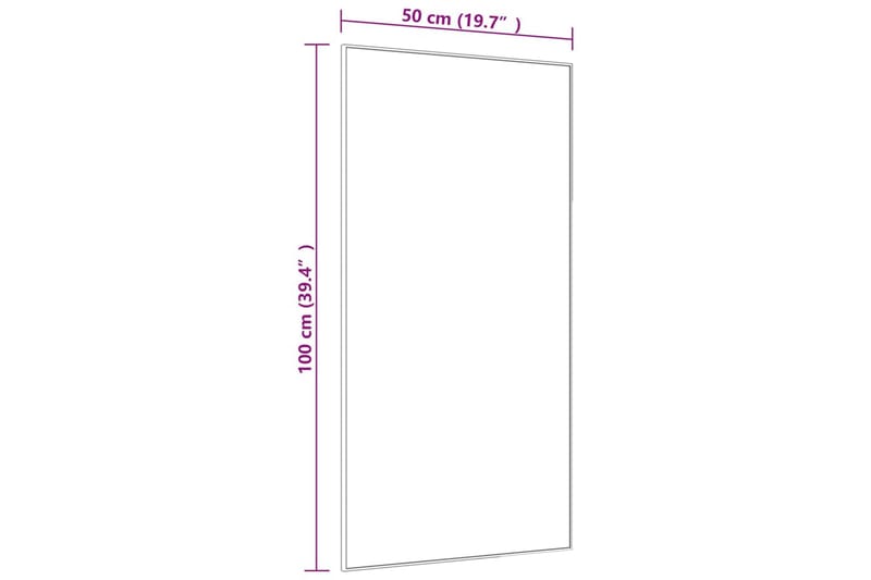 Ovipeili kulta 50x100 cm lasi ja alumiini - Kulta - Sisustustuotteet - Peili