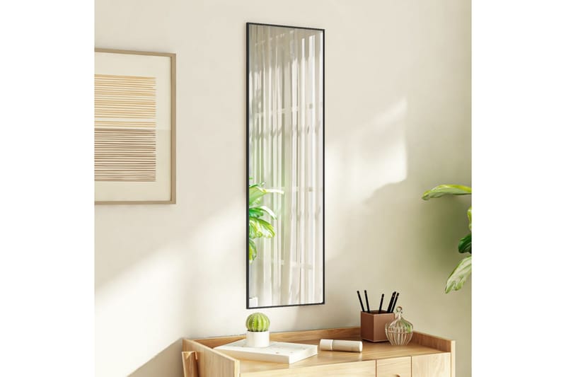 Ovipeili musta 30x100 cm lasi ja alumiini - Musta - Sisustustuotteet - Peili