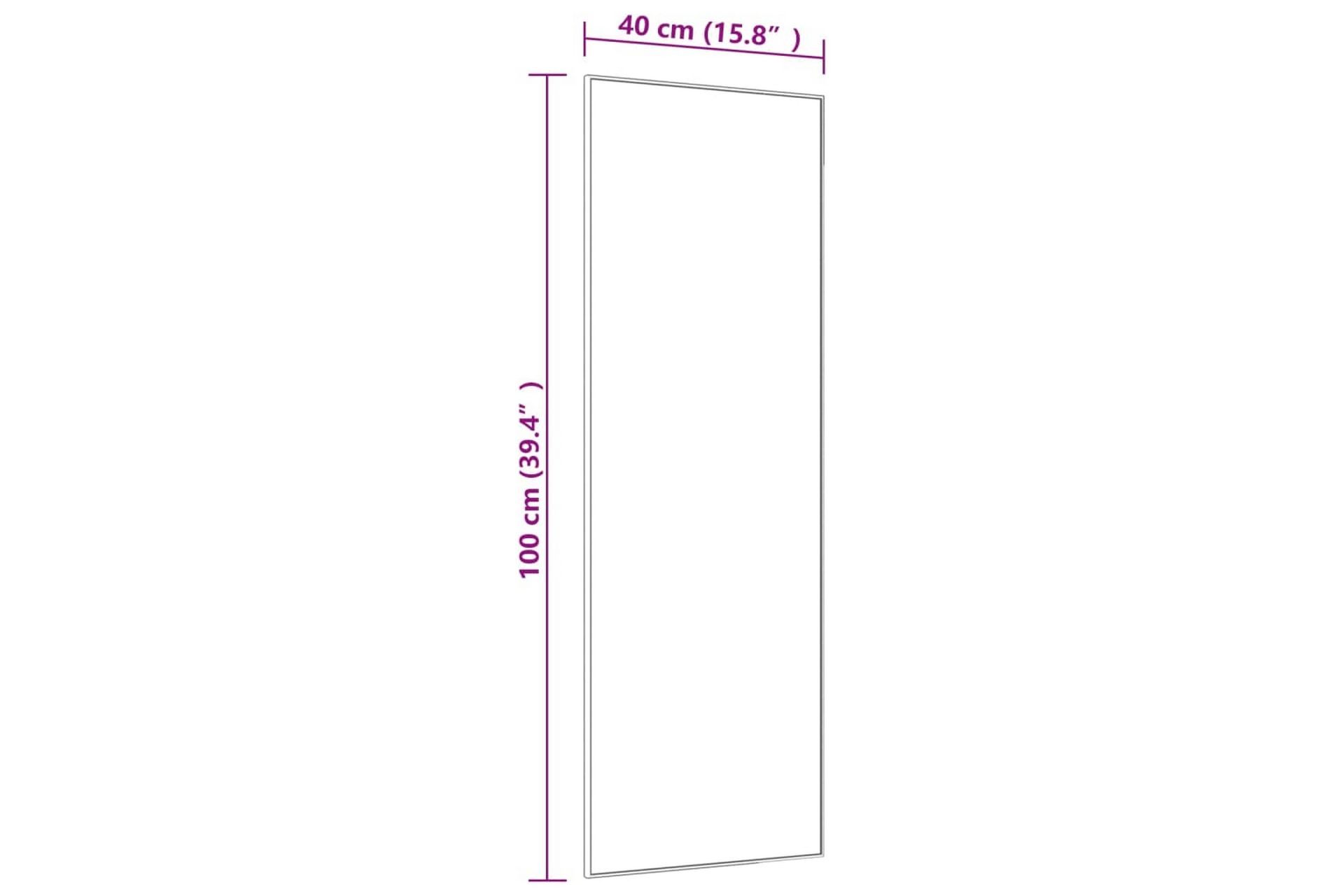 Ovipeili musta 40x100 cm lasi ja alumiini - Musta - Sisustustuotteet - Peili