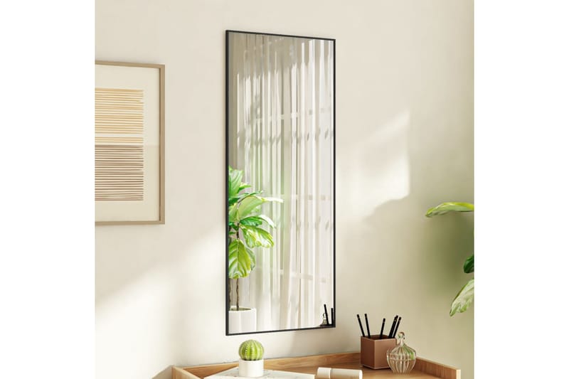 Ovipeili musta 40x100 cm lasi ja alumiini - Musta - Sisustustuotteet - Peili
