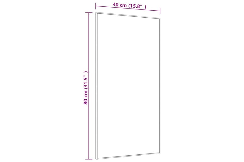Ovipeili musta 40x80 cm lasi ja alumiini - Musta - Sisustustuotteet - Peili