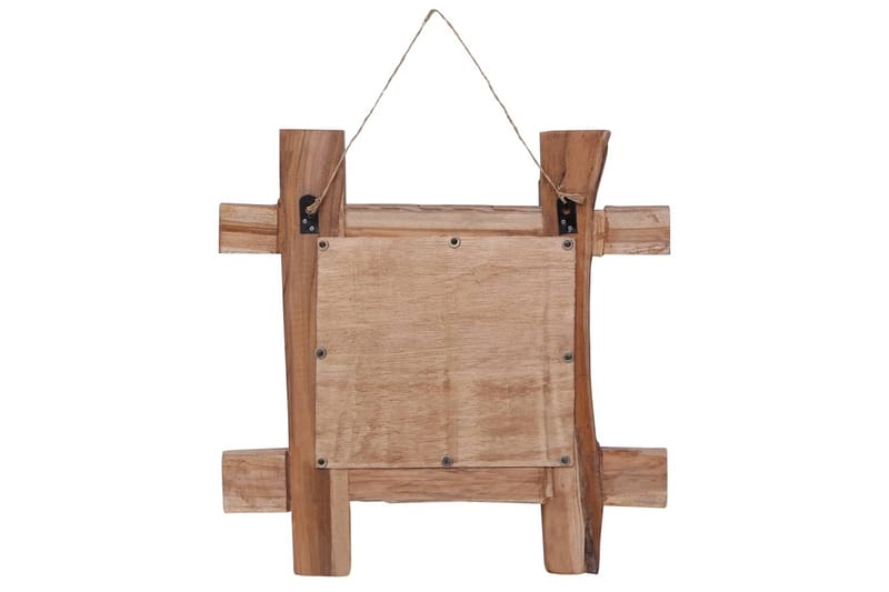 Pölkkypeili luonnollinen 50x50 cm täysi kierrätetty puu - Ruskea - Sisustustuotteet - Peili