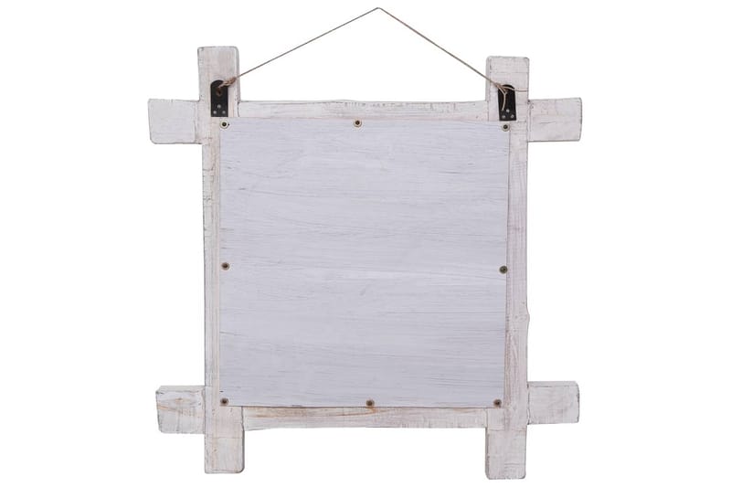 Pölkkypeili valkoinen 70x70 cm täysi kierrätetty puu - Valkoinen - Sisustustuotteet - Peili