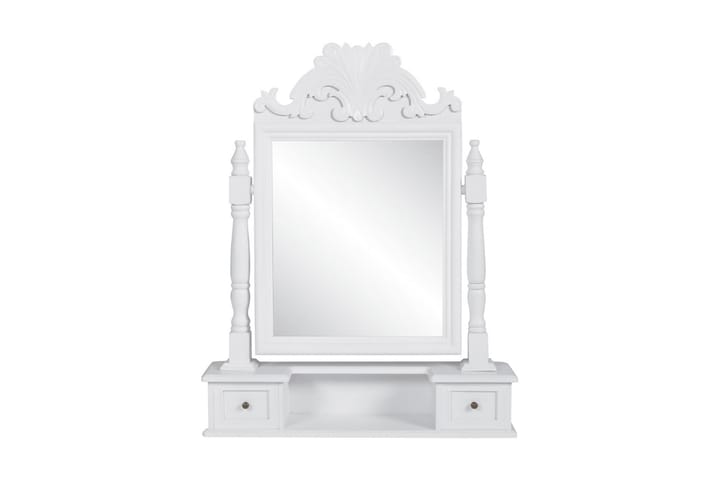 Pieni peilipöytä suorakulmaisella käännettävällä peililläm - Valkoinen - Pöytäpeili