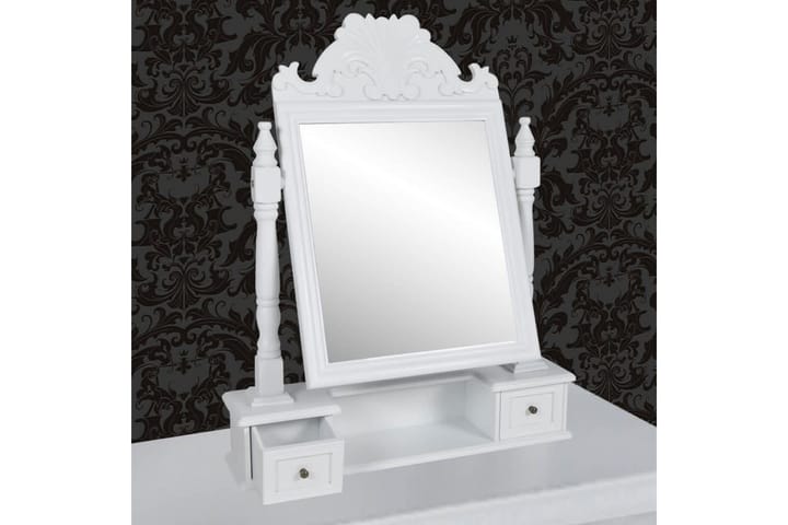 Pieni peilipöytä suorakulmaisella käännettävällä peililläm - Valkoinen - Pöytäpeili