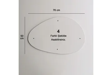 Peili 50x76 cm - Musta - Sisustustuotteet - Peili