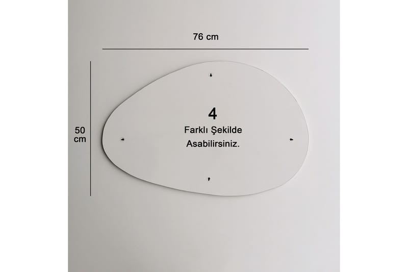 Peili 50x76 cm - Musta - Sisustustuotteet - Peili