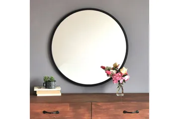 Peili 60x60 cm - Metalli/Musta - Sisustustuotteet - Peili