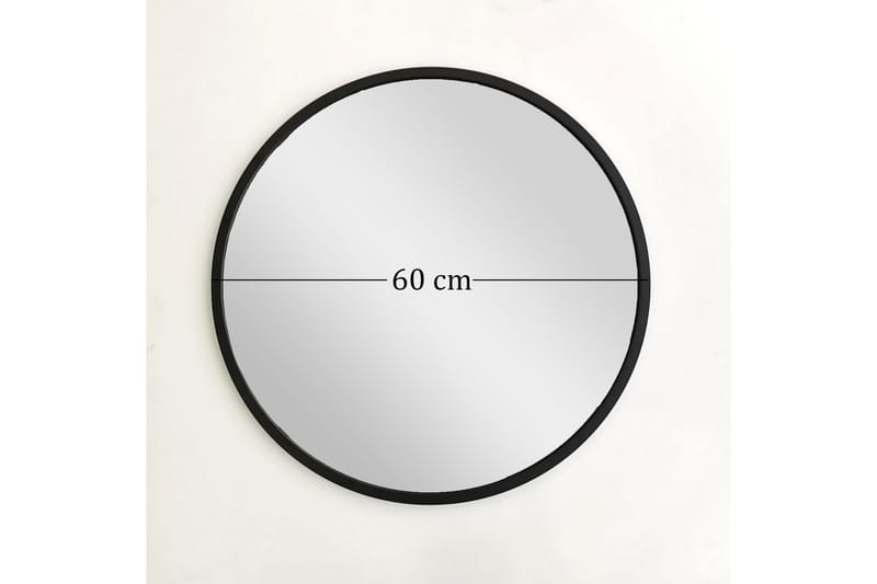 Peili 60x60 cm - Metalli/Musta - Sisustustuotteet - Peili
