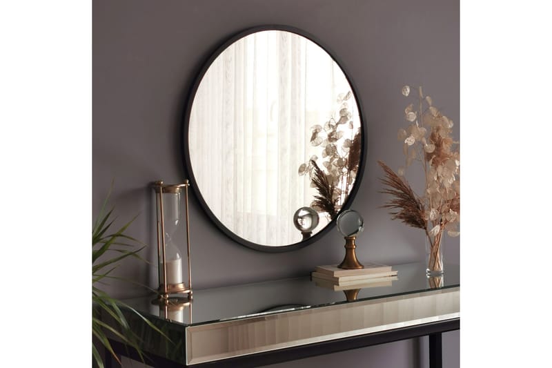 Peili 60x60 cm - Metalli/Musta - Sisustustuotteet - Peili